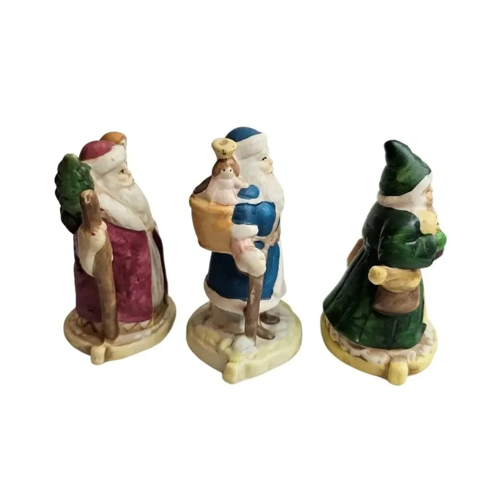 Vintage 1990's Christmas Santa Through the Years Set of 3